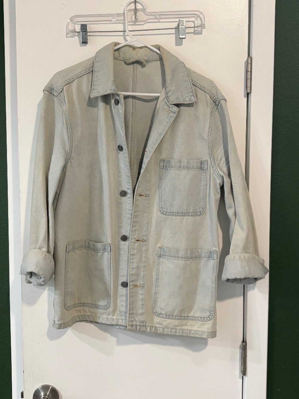 Zara Light Wash Denim Chore Jacket Overshirt Small